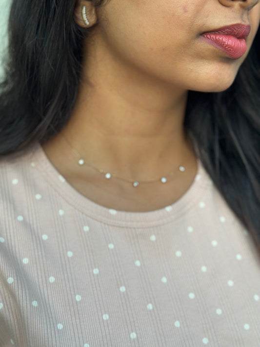 pink and white polka dots crop tee